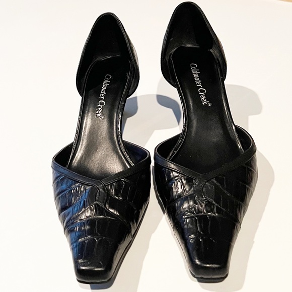 24. Vintage Coldwater Creek Mock Croc Croco Design Kitten Heel - Picture 2 of 9
